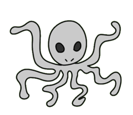 octopus alien sticker #1463596