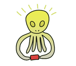 octopus alien sticker #1463598