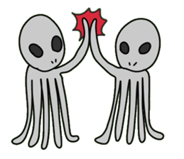 octopus alien sticker #1463600