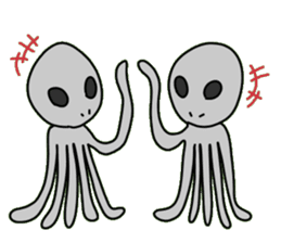octopus alien sticker #1463601