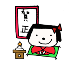 rinko and merry friends in seasons sticker #1464682