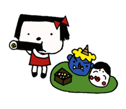 rinko and merry friends in seasons sticker #1464685