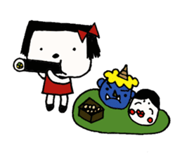 rinko and merry friends in seasons sticker #1464685