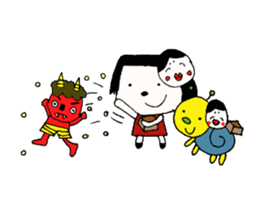 rinko and merry friends in seasons sticker #1464686