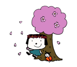 rinko and merry friends in seasons sticker #1464690