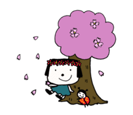 rinko and merry friends in seasons sticker #1464690