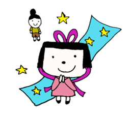 rinko and merry friends in seasons sticker #1464699