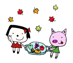 rinko and merry friends in seasons sticker #1464712