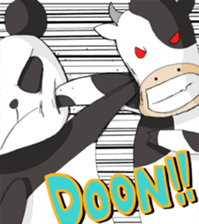 The sticker of a panda and a cow. sticker #1465393