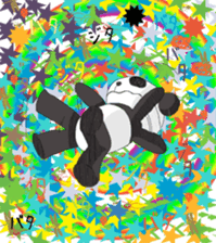 The sticker of a panda and a cow. sticker #1465401