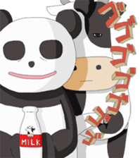 The sticker of a panda and a cow. sticker #1465404