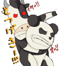 The sticker of a panda and a cow. sticker #1465408