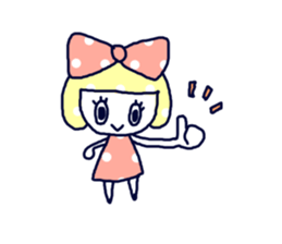 Polka dot ribbon sticker #1465826