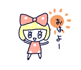 Polka dot ribbon sticker #1465828