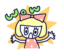 Polka dot ribbon sticker #1465832