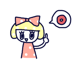 Polka dot ribbon sticker #1465834