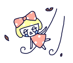 Polka dot ribbon sticker #1465835