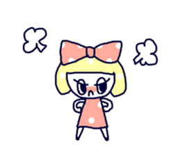 Polka dot ribbon sticker #1465836