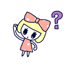 Polka dot ribbon sticker #1465844