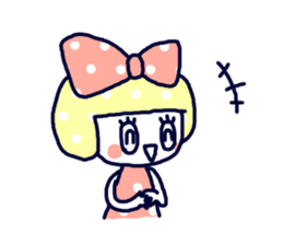 Polka dot ribbon sticker #1465846