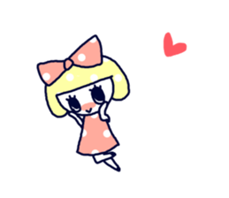 Polka dot ribbon sticker #1465850