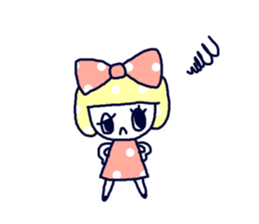 Polka dot ribbon sticker #1465853