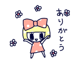 Polka dot ribbon sticker #1465857