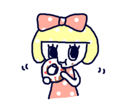 Polka dot ribbon sticker #1465860