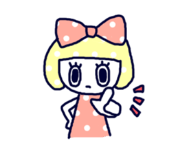 Polka dot ribbon sticker #1465861