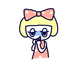 Polka dot ribbon sticker #1465865