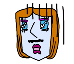 Girls with mustaches sticker #1469090