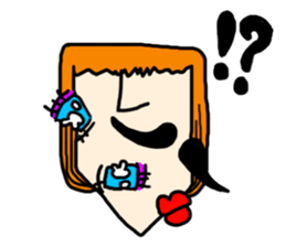 Girls with mustaches sticker #1469100