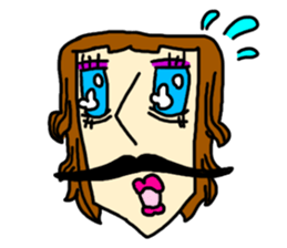 Girls with mustaches sticker #1469104