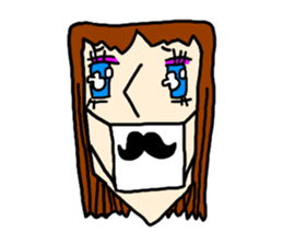 Girls with mustaches sticker #1469112