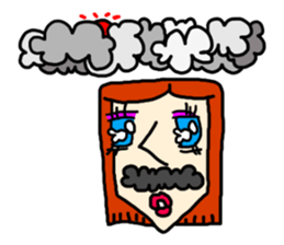 Girls with mustaches sticker #1469119