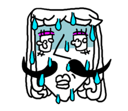 Girls with mustaches sticker #1469121