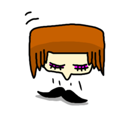 Girls with mustaches sticker #1469124