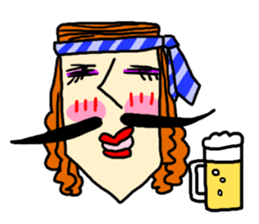 Girls with mustaches sticker #1469125