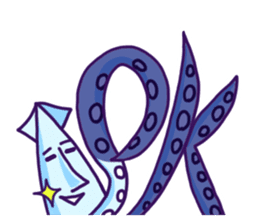"IKAO & TAKOMI"Kawaii! Squid and Octopus sticker #1471935