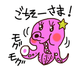 "IKAO & TAKOMI"Kawaii! Squid and Octopus sticker #1471942