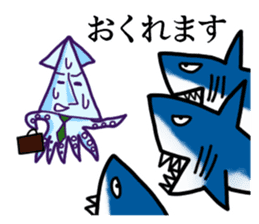 "IKAO & TAKOMI"Kawaii! Squid and Octopus sticker #1471943