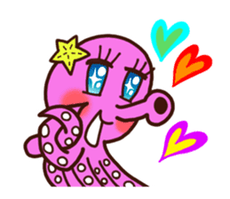 "IKAO & TAKOMI"Kawaii! Squid and Octopus sticker #1471950