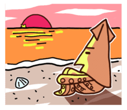 "IKAO & TAKOMI"Kawaii! Squid and Octopus sticker #1471967