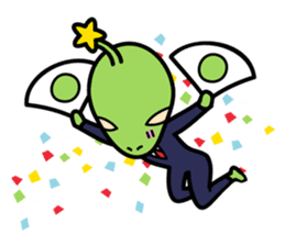 Alien accustomed to the life on Earth sticker #1483671