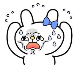 Cute and funny faces rabbit sticker 2 sticker #1485443