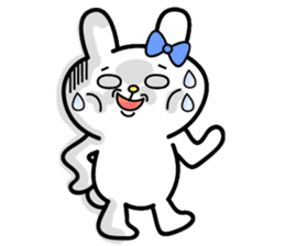 Cute and funny faces rabbit sticker 2 sticker #1485446