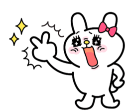 Cute and funny faces rabbit sticker 2 sticker #1485450