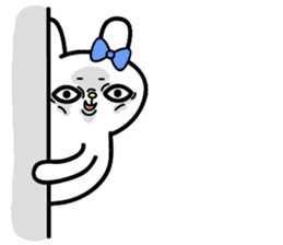 Cute and funny faces rabbit sticker 2 sticker #1485451
