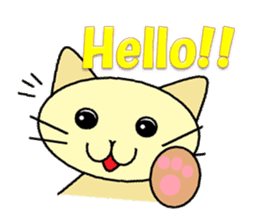 Lovely round eyes cat (English) sticker #1489320