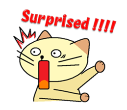 Lovely round eyes cat (English) sticker #1489328